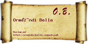 Ormándi Bella névjegykártya